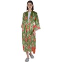 Retro 40s 50s Mexico Flowers Pattern 3 Maxi Satin Kimono View1
