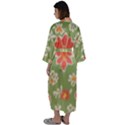 Retro 40s 50s Mexico Flowers Pattern 3 Maxi Satin Kimono View2