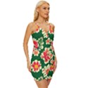 Retro 40s 50s Mexico Flowers Pattern 2 Wrap Tie Front Dress View3