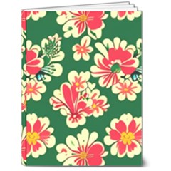 Retro 40s 50s Mexico Flowers Pattern 2 6  X 8  Hardcover Notebook