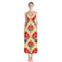 Retro 40s 50s Mexico Flowers Pattern 4 Button Up Chiffon Maxi Dress View1