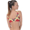 Retro 40s 50s Mexico Flowers Pattern 4 Ring Detail Bikini Top View2