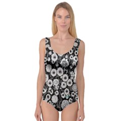 Mid Century Retro Floral 1970s 1960s Pattern 87 Mid Century Retro Floral 1970s 1960s Pattern 86 Princess Tank Leotard 
