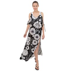 Mid Century Retro Floral 1970s 1960s Pattern 87 Mid Century Retro Floral 1970s 1960s Pattern 86 Maxi Chiffon Cover Up Dress