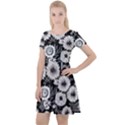 Mid Century Retro Floral 1970s 1960s Pattern 87 Mid Century Retro Floral 1970s 1960s Pattern 86 Cap Sleeve Velour Dress  View1