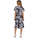Mid Century Retro Floral 1970s 1960s Pattern 87 Mid Century Retro Floral 1970s 1960s Pattern 86 Women s Kimono Wrap Satin Dress View4