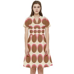 Retro 40s 50s Cupcake Pattern Short Sleeve Waist Detail Dress