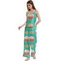 Retro 40s 50s Cupcake Pattern 3 Spaghetti Top Long Pants Satin Pajamas Set View2