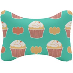 Retro 40s 50s Cupcake Pattern 3 Seat Head Rest Cushion