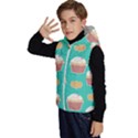 Retro 40s 50s Cupcake Pattern 3 Kids  Stylish Hooded Puffer Vest View2