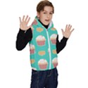 Retro 40s 50s Cupcake Pattern 3 Kids  Stylish Hooded Puffer Vest View3