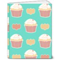 Retro 40s 50s Cupcake Pattern 3 7  x 9  Softcover Notebook View1
