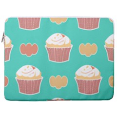 Retro 40s 50s Cupcake Pattern 3 17  Vertical Laptop Sleeve Case With Pocket