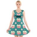 Retro 40s 50s Cupcake Pattern 2 V-Neck Sleeveless Dress View1