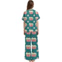 Retro 40s 50s Cupcake Pattern 2 Short Sleeve Long Pants Satin Pajamas Set View4