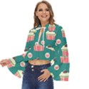 Retro 40s 50s Cupcake Pattern 2 Boho Long Bell Sleeve Top View2