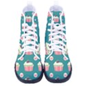 Retro 40s 50s Cupcake Pattern 2 Kid s High-Top Canvas Sneakers View1