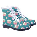 Retro 40s 50s Cupcake Pattern 2 Kid s High-Top Canvas Sneakers View3