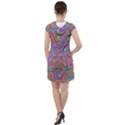 Mid Century Retro Floral 1970s 1960s Pattern 75 Drawstring Hooded Dress View2