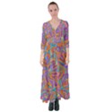 Mid Century Retro Floral 1970s 1960s Pattern 75 Button Up Maxi Dress View1