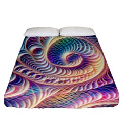 Abstract Fractal Art Swirl Pattern Fitted Sheet (queen Size)