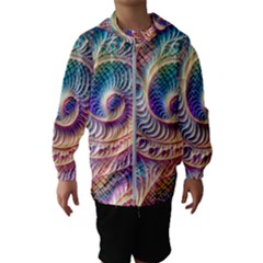 Abstract Fractal Art Swirl Pattern Kids  Hooded Windbreaker