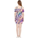 Abstract Fractal Art Swirl Pattern Shoulder Frill Bodycon Summer Dress View2