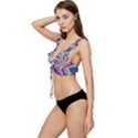Abstract Fractal Art Swirl Pattern Low Cut Ruffle Edge Bikini Top View2