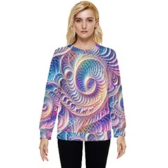 Abstract Fractal Art Swirl Pattern Hidden Pocket Sweatshirt