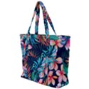 Hawaiian Flowers Hawaii Zip Up Canvas Bag View1