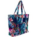 Hawaiian Flowers Hawaii Zip Up Canvas Bag View2