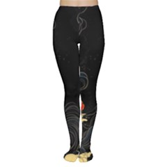 Korean Art Flowers Asian Pattern Tights