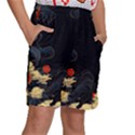 Korean Art Flowers Asian Pattern Kids  Basketball Shorts View3
