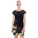Korean Art Flowers Asian Pattern Cap Sleeve Bodycon Dress View1