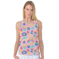 Ice Cream Donut Sweets Candie Women s Basketball Tank Top