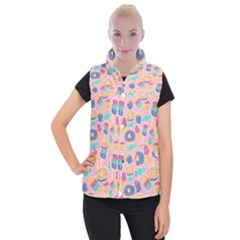 Ice Cream Donut Sweets Candie Women s Button Up Vest