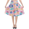 Ice Cream Donut Sweets Candie Flared Midi Skirt View1