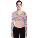 Ice Cream Donut Sweets Candie Velvet Long Sleeve Crop Top View1