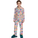 Ice Cream Donut Sweets Candie Kids  Long Sleeve Velvet Pajamas Set View1