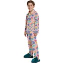 Ice Cream Donut Sweets Candie Kids  Long Sleeve Velvet Pajamas Set View2