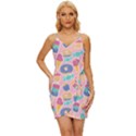 Ice Cream Donut Sweets Candie Wrap Tie Front Dress View1