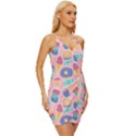 Ice Cream Donut Sweets Candie Wrap Tie Front Dress View3