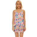 Ice Cream Donut Sweets Candie V-Neck Satin Pajamas Set View1