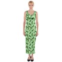 Leaves Pattern Texture Seamless Fitted Maxi Dress View1