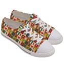 Template Christmas Pattern Women s Low Top Canvas Sneakers View3