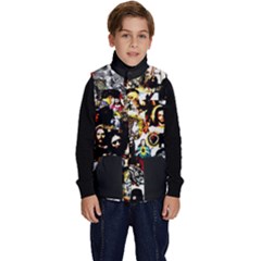 Jesus Christ Modern Halftone Pattern Kid s Button Up Puffer Vest