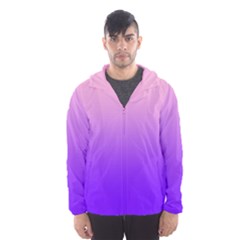 Cotton Candy Pink To Indigo Violet Linear Gradient Men s Hooded Windbreaker