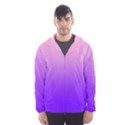 Cotton Candy Pink To Indigo Violet Linear Gradient Men s Hooded Windbreaker View1