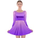 Cotton Candy Pink To Indigo Violet Linear Gradient Long Sleeve Skater Dress View1
