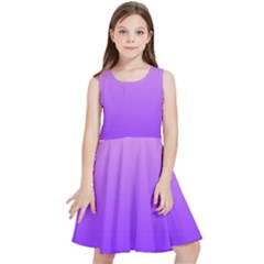 Cotton Candy Pink To Indigo Violet Linear Gradient Kids  Skater Dress